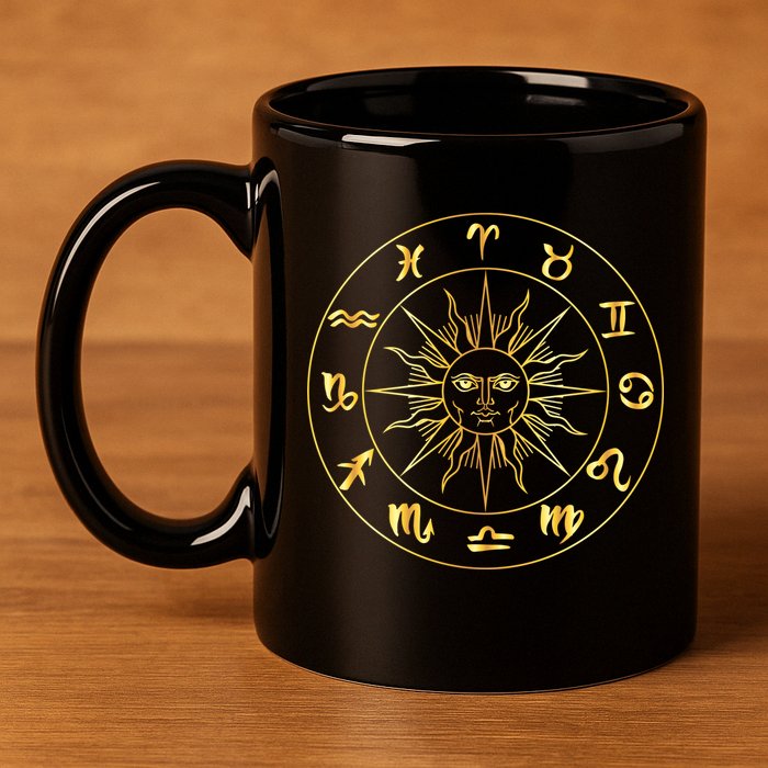 Astrology - Collection of hand drawn zodiac signs 11oz C Handle Ceramic Mug