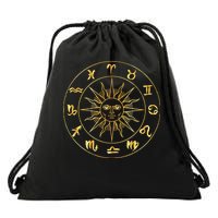 Astrology - Collection of hand drawn zodiac signs Drawstring Bag