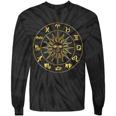 Astrology - Collection of hand drawn zodiac signs Tie-Dye Long Sleeve Shirt