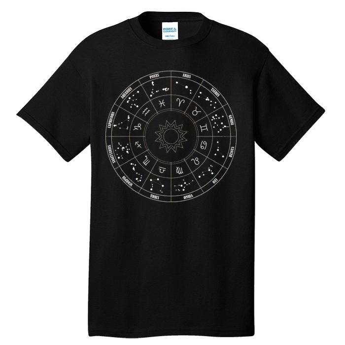 Astrology - Zodiac circle with astrology sings  Tall T-Shirt