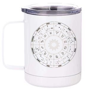 Astrology - Zodiac circle with astrology sings  12 oz Stainless Steel Tumbler Cup