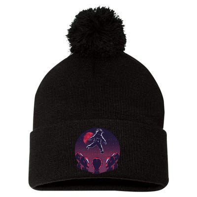 Astronaut Alien Pom Pom 12in Knit Beanie
