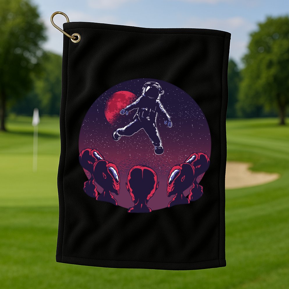 Astronaut Alien Golf Towel