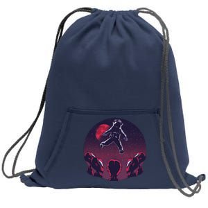 Astronaut Alien Sweatshirt Cinch Pack Bag