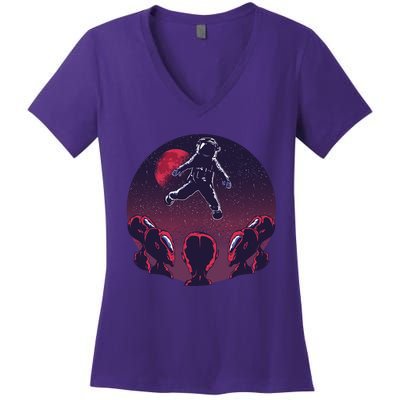 Astronaut Alien Women's V-Neck T-Shirt