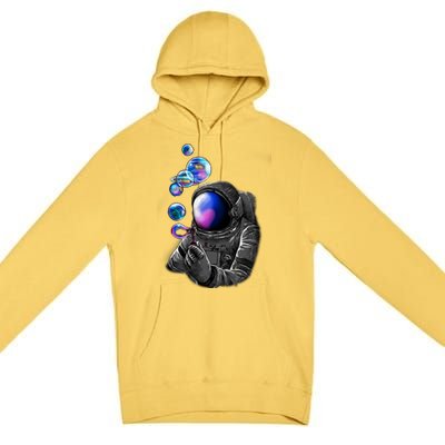 Astronaut Blowing Space Bubbles Premium Pullover Hoodie