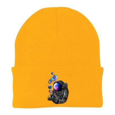 Astronaut Blowing Space Bubbles Knit Cap Winter Beanie