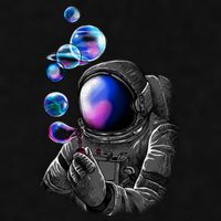 Astronaut Blowing Space Bubbles Ladies PosiCharge Tri-Blend Wicking Tank