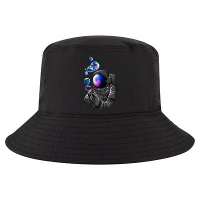 Astronaut Blowing Space Bubbles Cool Comfort Performance Bucket Hat