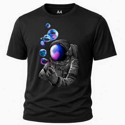 Astronaut Blowing Space Bubbles Performance Shirt