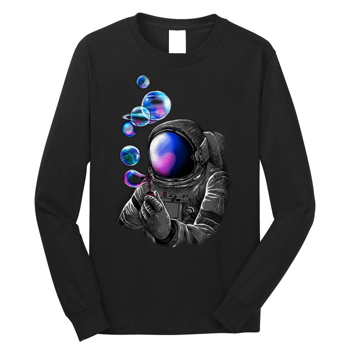 Astronaut Blowing Space Bubbles Long Sleeve Shirt