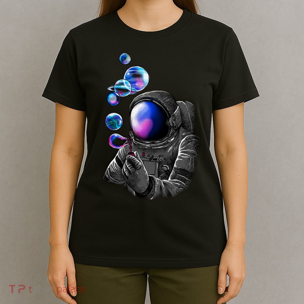 Astronaut Blowing Space Bubbles T-Shirt