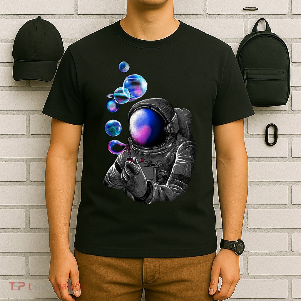 Astronaut Blowing Space Bubbles T-Shirt