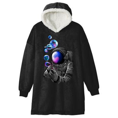 Astronaut Blowing Space Bubbles Hooded Wearable Blanket