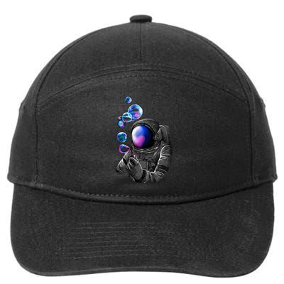 Astronaut Blowing Space Bubbles 7-Panel Snapback Hat