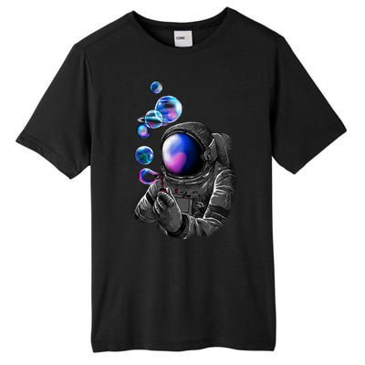 Astronaut Blowing Space Bubbles Tall Fusion ChromaSoft Performance T-Shirt