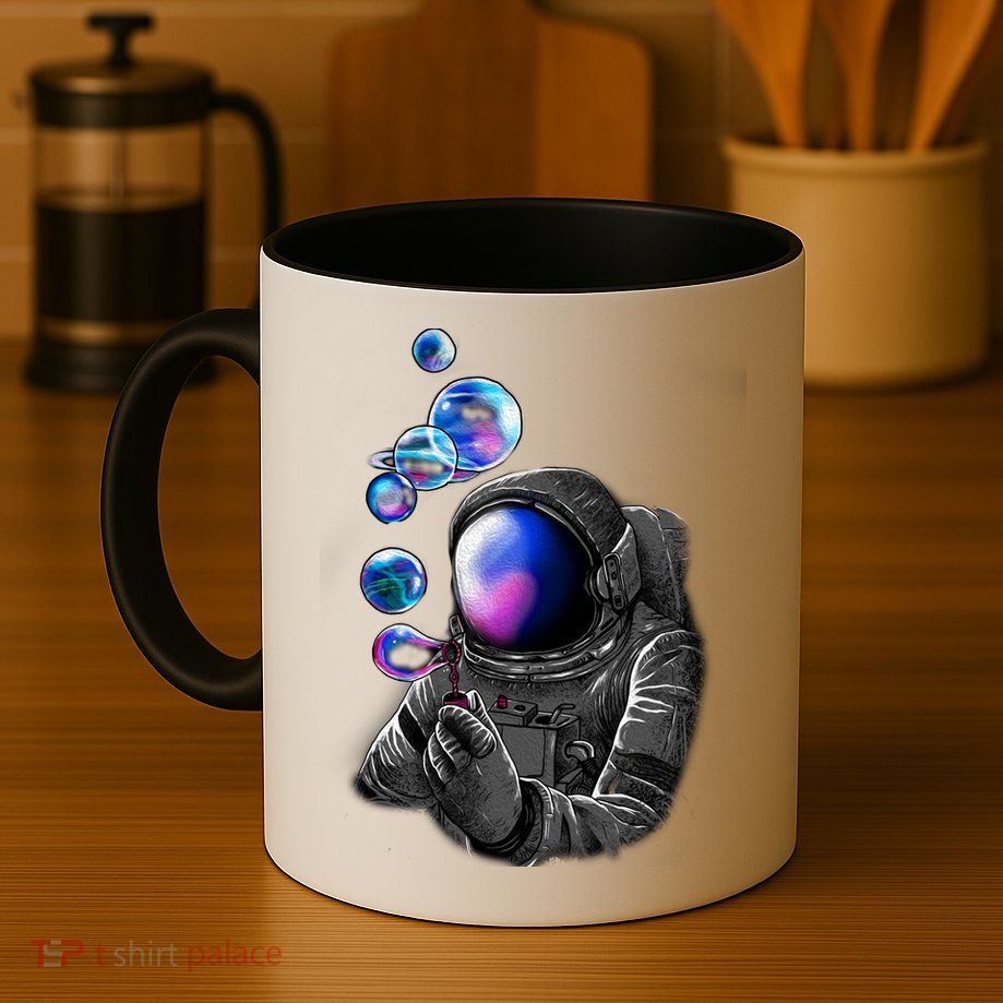 Astronaut Blowing Space Bubbles Mug