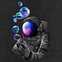 Astronaut Blowing Space Bubbles Beanie
