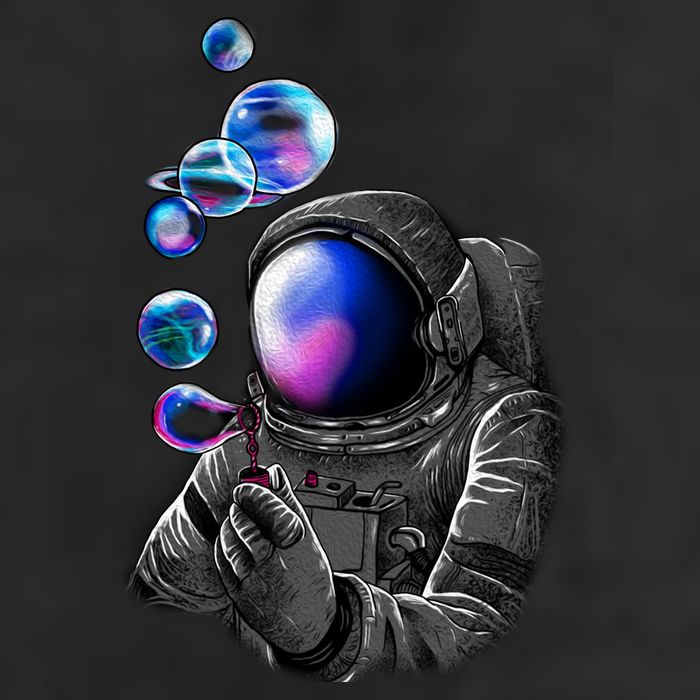 Astronaut Blowing Space Bubbles Beanie