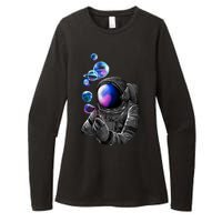 Astronaut Blowing Space Bubbles Womens CVC Long Sleeve Shirt