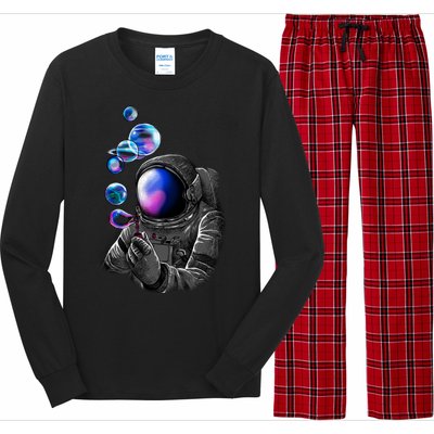 Astronaut Blowing Space Bubbles Long Sleeve Pajama Set