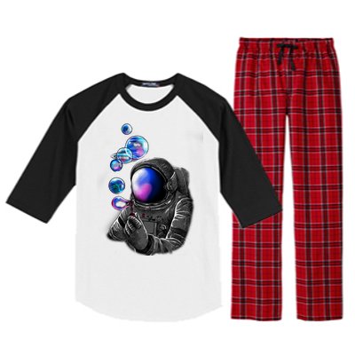 Astronaut Blowing Space Bubbles Raglan Sleeve Pajama Set