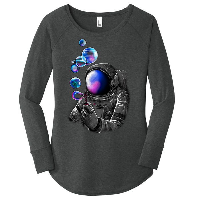 Astronaut Blowing Space Bubbles Women's Perfect Tri Tunic Long Sleeve Shirt