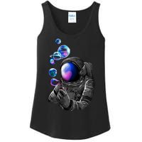 Astronaut Blowing Space Bubbles Ladies Essential Tank