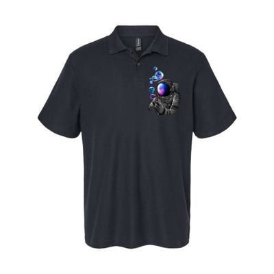 Astronaut Blowing Space Bubbles Softstyle Adult Sport Polo