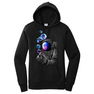 Astronaut Blowing Space Bubbles Women's Pullover Hoodie