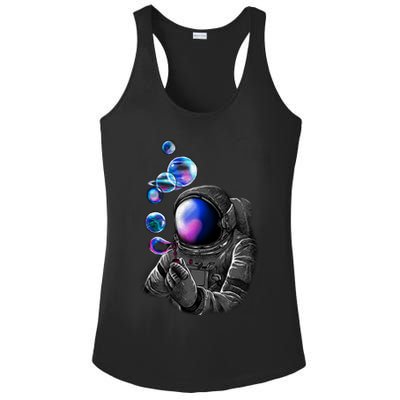 Astronaut Blowing Space Bubbles Ladies PosiCharge Competitor Racerback Tank
