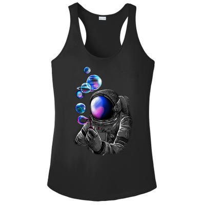 Astronaut Blowing Space Bubbles Ladies PosiCharge Competitor Racerback Tank