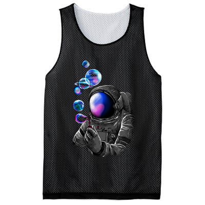 Astronaut Blowing Space Bubbles Mesh Reversible Basketball Jersey Tank