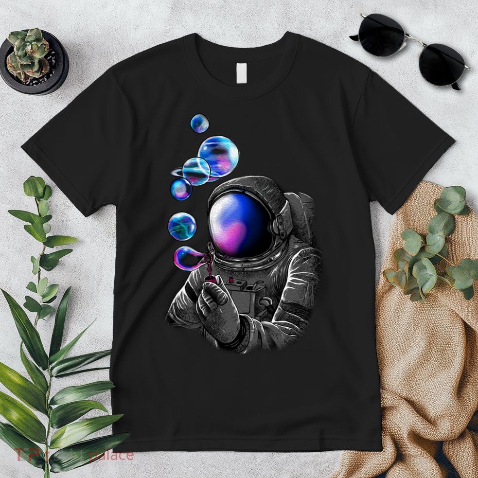 Astronaut Blowing Space Bubbles Premium T-Shirt