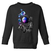 Astronaut Blowing Space Bubbles Toddler Sweatshirt