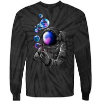 Astronaut Blowing Space Bubbles Tie-Dye Long Sleeve Shirt