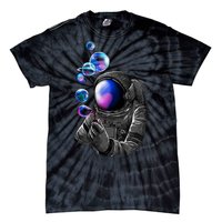 Astronaut Blowing Space Bubbles Tie-Dye T-Shirt