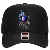 Astronaut Blowing Space Bubbles Trucker Hat