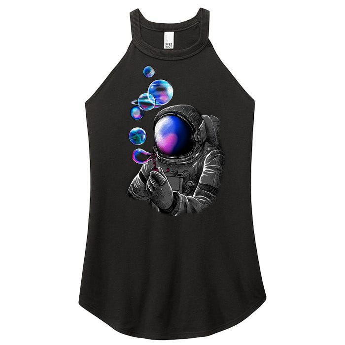 Astronaut Blowing Space Bubbles Women's Perfect Tri Rocker Tank