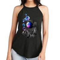 Astronaut Blowing Space Bubbles Women's Perfect Tri Rocker Tank