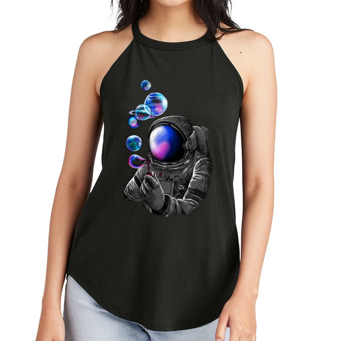 Astronaut Blowing Space Bubbles Women's Perfect Tri Rocker Tank