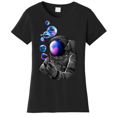 Astronaut Blowing Space Bubbles Women's T-Shirt