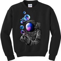 Astronaut Blowing Space Bubbles Kids Sweatshirt