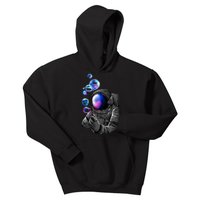 Astronaut Blowing Space Bubbles Kids Hoodie