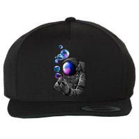 Astronaut Blowing Space Bubbles Wool Snapback Cap