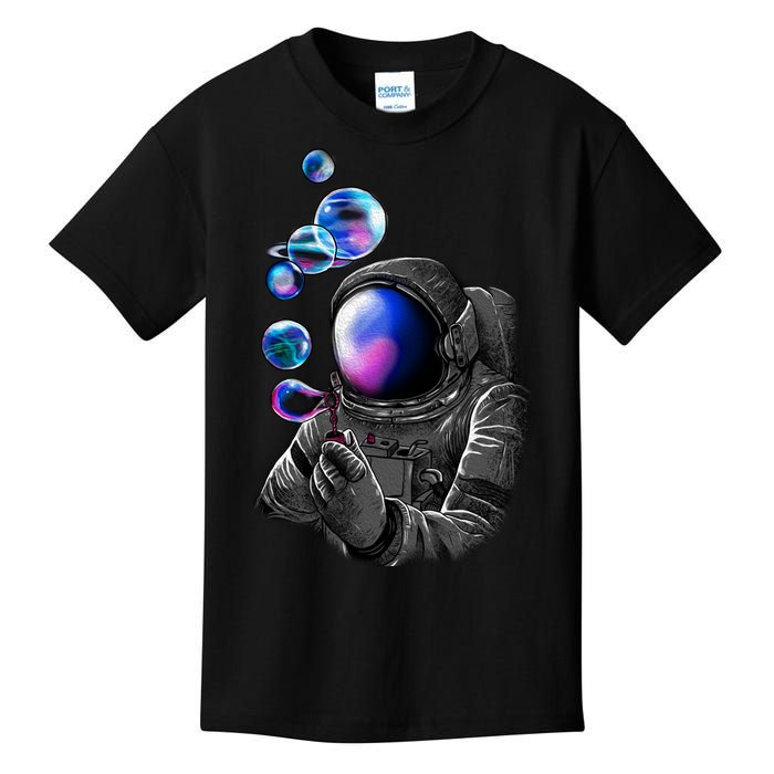 Astronaut Blowing Space Bubbles Kids T-Shirt