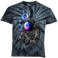 Astronaut Blowing Space Bubbles Kids Tie-Dye T-Shirt