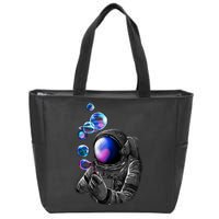 Astronaut Blowing Space Bubbles Zip Tote Bag