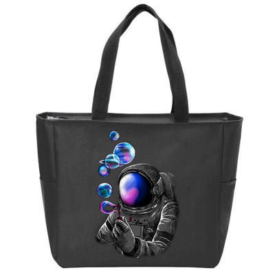 Astronaut Blowing Space Bubbles Zip Tote Bag