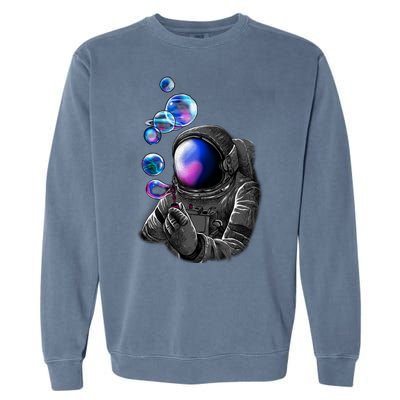 Astronaut Blowing Space Bubbles Garment-Dyed Sweatshirt